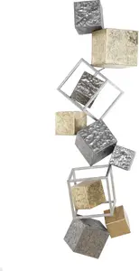 Casablanca by Gilde Предмет настенного декора "Wall Relief Cubes" 16х28,5х9 см, цвет anthrazitfarben, goldfarben