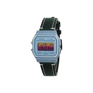 CASIO Ретро серия кварцевый механизм натуральный кожаный ремешок мужские часы blue dial