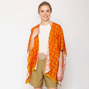 Геометрический пончо-руана TRUEDAMES, оранжевый