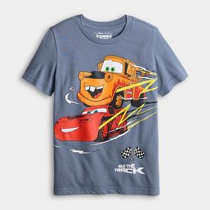 Футболка с принтом Disney/Pixar Cars Lightning McQueen & Mater для мальчиков 4-12 лет Jumping Beans