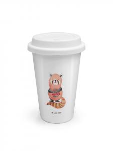 Mr. & Mrs. Panda Термокружка с изображением красной панды без надписи, белого цвета