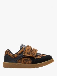 Детские кожаные кроссовки Disco Vibe Clarks, Leopard Print