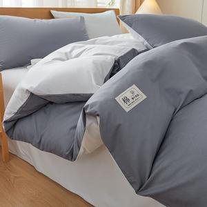 Antarctic Комплект постельного белья из 7 предметов для кровати 1.5 м, 100% хлопок 40S, цвет Too Gray + Meilan, включает одеяло 4 кг и подушки