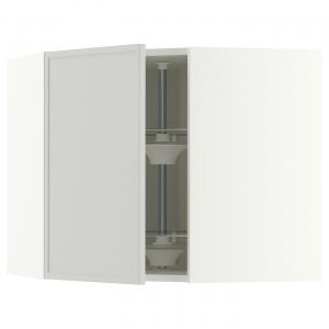 Угловой настенный шкаф с вращающимися полками, белый/светло-серый Aspudden, 68x60 см IKEA Metod