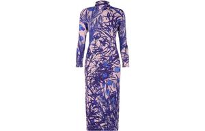 Женское длинное платье с рукавами фиолетовое PLEATS PLEASE ISSEY MIYAKE