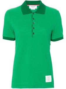 Thom Browne полосатая рубашка поло с нашивкой-логотипом, зеленый
