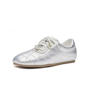 Низкие повседневные кроссовки для женщин HR, серебро