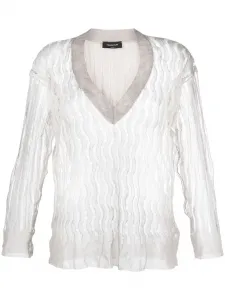 Джемпер рыхлой вязки с V-образным вырезом Fabiana Filippi, золотистый