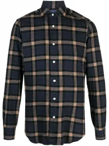 Клетчатая рубашка с длинными рукавами Barba, коричневый