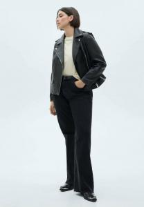 Кожаная куртка PERFECT Mango, черный