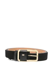 Кожаный ремень с пряжкой Elisabetta Franchi, черный