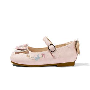 Нескользящие и дышащие низкие кожаные туфли для детей Snoffy, розовый