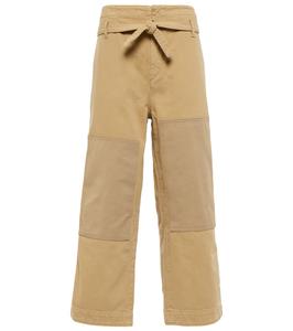 Широкие хлопковые брюки-карго с высокой посадкой Etro, бежевый