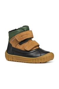 Детские кожаные зимние ботинки OMAR Geox, коричневый