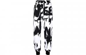 Вязаные спортивные штаны женские черно-белые Alexander McQueen