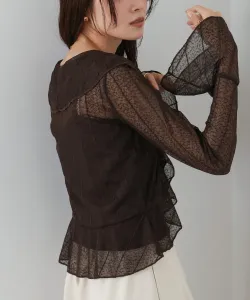 прозрачная блузка с оборками