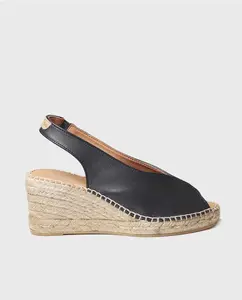 Женские кожаные эспадрильи на танкетке на резинке Toni Pons, черный