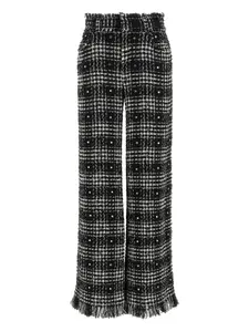 Брюки "принц Уэльский" с отделкой кристаллами Giuseppe Di Morabito, черный