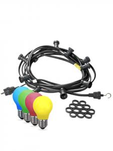 Satisfire Гирлянда для вечеринки в саду Illu 20 разноцветных светодиодных подвесных лампочек, 10 м, черная