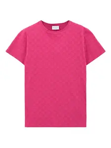 Футболка с короткими рукавами и узором GG Gucci Kids, розовый