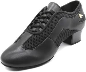 Профессиональные мужские туфли для латиноамериканских танцев, джаза, с сетчатыми вставками, для бальных танцев, спортивные туфли AM-3 Bd Dance, черный