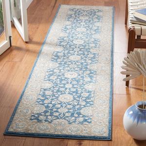 Ковер SAFAVIEH, 67 x 244 см, Sofia Collection Blue/Beige SOF330M в стиле бохо, племенной, ориентальный, состаренный, без линьки, для гостиной, прихожей, коридора, спальни, фойе, декоративный ковер-дорожка
