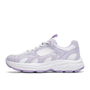WARRIOR Женские повседневные низкие кеды с амортизацией и дышащим верхом в фиолетово-белом цвете, цвет Purple White