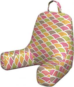 Чехол для подушки для чтения Ambesonne Scale, в стиле ретро, полукруги с полосками, декоративный геометрический узор, мозаичный рисунок, мягкий, без наполнителя, маленький размер, многоцветный., Multicolor
