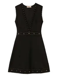 Платье мини со стразами TWINSET, черный