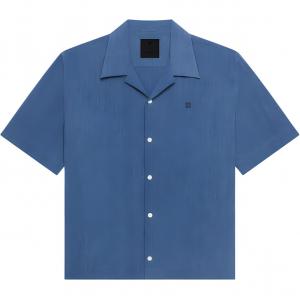 Рубашка с коротким рукавом с вышитым логотипом Givenchy, синий