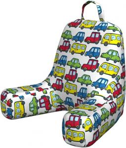 Наволочка для подушки для чтения Lunarable в виде автомобиля, автобусов и грузовиков, красочный мультяшный дизайн на тему детства, транспорт, мягкая набивная наволочка для кровати, маленький размер, разноцветная., Multicolor