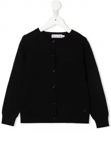 Шерстяной кардиган тонкой вязки Bonpoint, черный