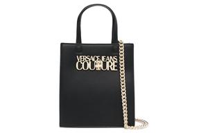 Полиэстер наплечная сумка, кроссбоди, женская сумка Regular черная VERSACE JEANS COUTURE, Set (Bag+Dust Bag)