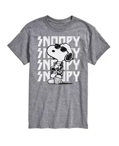 Футболка мужская с коротким рукавом Hybrid Apparel Snoopy Rock Name Repeat AIRWAVES, серебряный