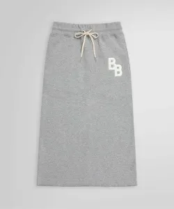 Хлопковая махровая ткань, миди-юбка с логотипом BB Brooks Brothers, цвет Gray