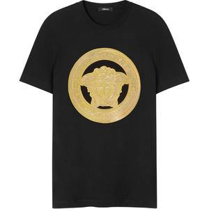 Футболка с вышивкой Medusa VERSACE, черный