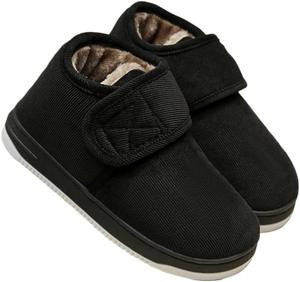 Зимние мужские ботинки Hhhchpm с меховой подкладкой, теплые укороченные ботинки до щиколотки, подходящие для дома и улицы, с противоскользящей подошвой, удобные короткие ботинки, черный