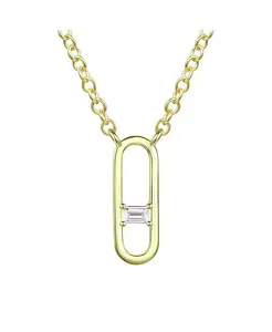 Современное ожерелье с кубическим цирконием огранки «багет» 14 карат, позолоченное Rachel Glauber, gold