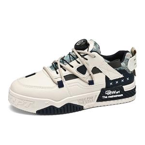 SHOUBA Мужские низкие скейтбордские кроссовки бело-синие, цвет White Blue