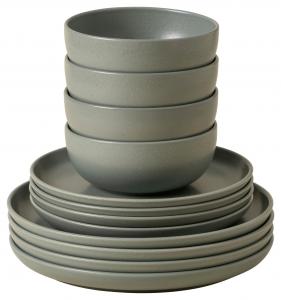 КОМПЛЕКСНЫЙ НАБОР Sage Green PACIFICA, 12 ПРЕДМЕТОВ, НА 4 ЧЕЛОВЕКА Costa Nova, шалфейно-зеленый