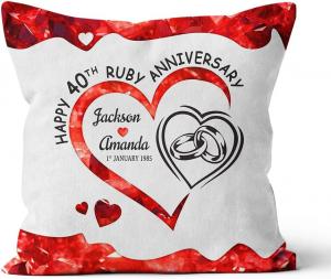 Custom Декоративная подушка на 40-летие свадьбы Option 5