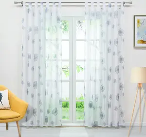 Штора из вуали (1 шт.) с узором Одуванчики, застежки-петли, полупрозрачная, для спальни, гостиной, В x Ш 225 x 140 см Joyswahl