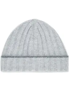 Кашемировая шапка бини в рубчик Brunello Cucinelli, серый