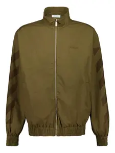 Куртка с диагональными полосами Off-White, зеленый