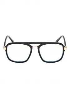 Очки с двойной перемычкой и деталями на шарнирах Tom Ford, черный