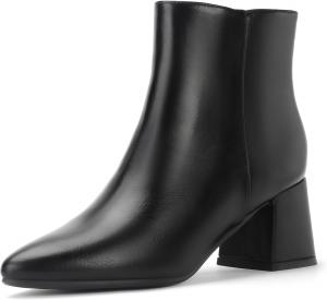 Ботильоны IDIFU IN2 для женщин с низким коротким толстым каблуком, осенние ботинки с заостренным носком, уютные стильные ботильоны для девушек, New Black