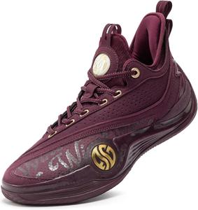 Баскетбольные кроссовки 361 Aaron Gordon Zen VI для мужчин, дышащие кроссовки с амортизацией, противоскользящие тренировочные спортивные туфли для студентов, подростков и взрослых, Zen VI PRM 361°, винный