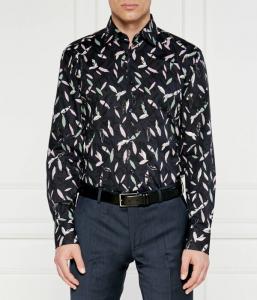 Рубашка мужская Boss с принтом, синий