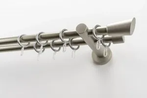 Карниз для штор GARESA "MOLIS", 2 направляющие, желаемая длина, комплект для штор, выдвижной, настенный монтаж, клин, с кольцами и крючками 270 см, Ø 20 мм, цвет mattchromfarben