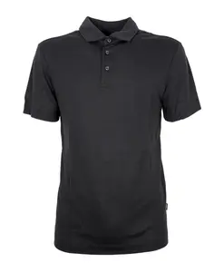 Поло-Рубашка из лиоцелла с вышитым логотипом, черная. Hugo, черный